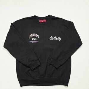 Civil Regime Sweatshirt Unisex Black Medium 206 Blooming Through Chaos Crewneck‎